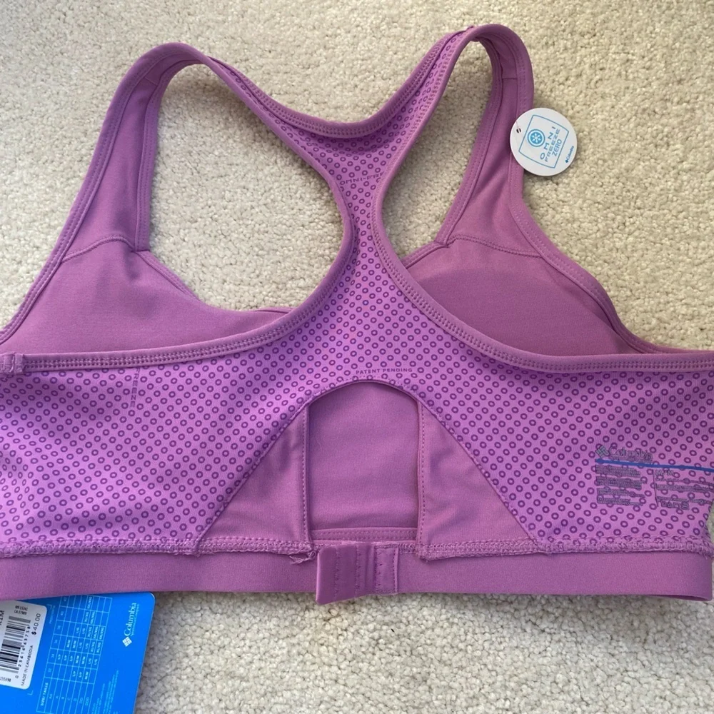 NWT, COLUMBIA, purple dot, sports bra, M - Picture 2 of 6